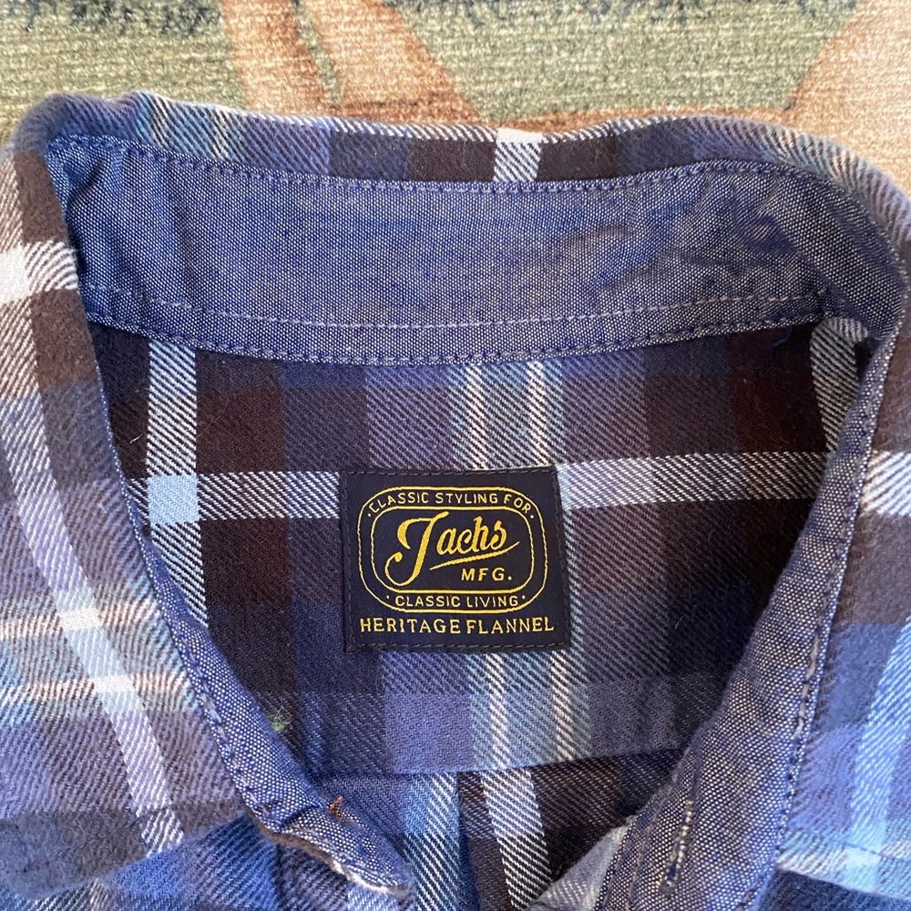 Blue flannel button up shirt mens xl - Picture 2 of 2